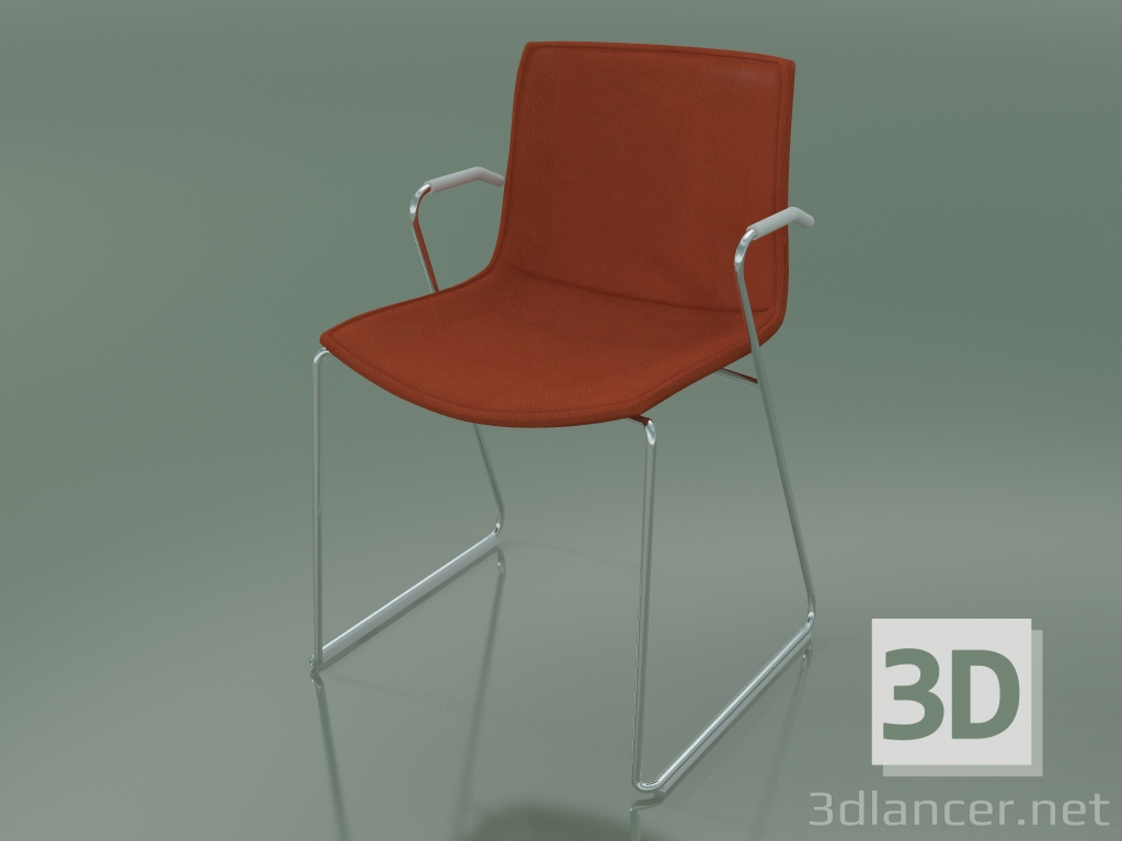 3D modeli Sandalye 0313 (kolçaklı raylarda, çıkarılabilir deri döşemeli, kapak 2) - önizleme