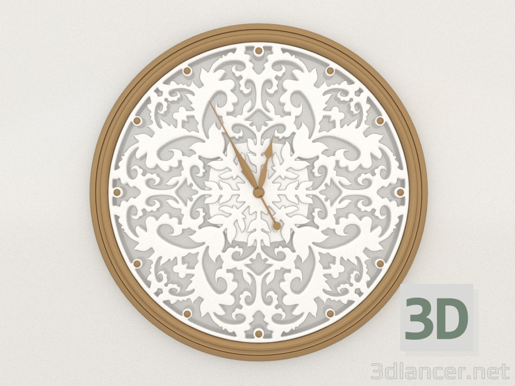 3D modeli RAFINED duvar saati (altın, 1,5m) - önizleme