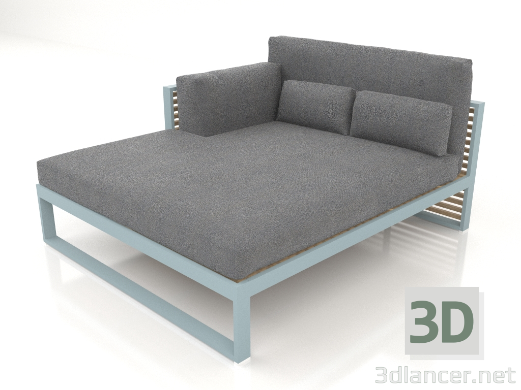 modèle 3D Canapé modulable XL, section 2 gauche, dossier haut (Bleu gris) - preview