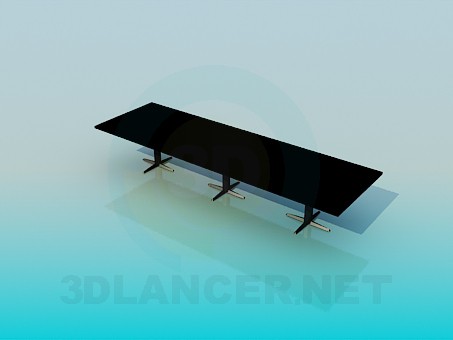 3d модель Довгий прямокутний стіл – превью