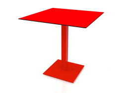 Table à manger sur pied colonne 70x70 (Rouge)
