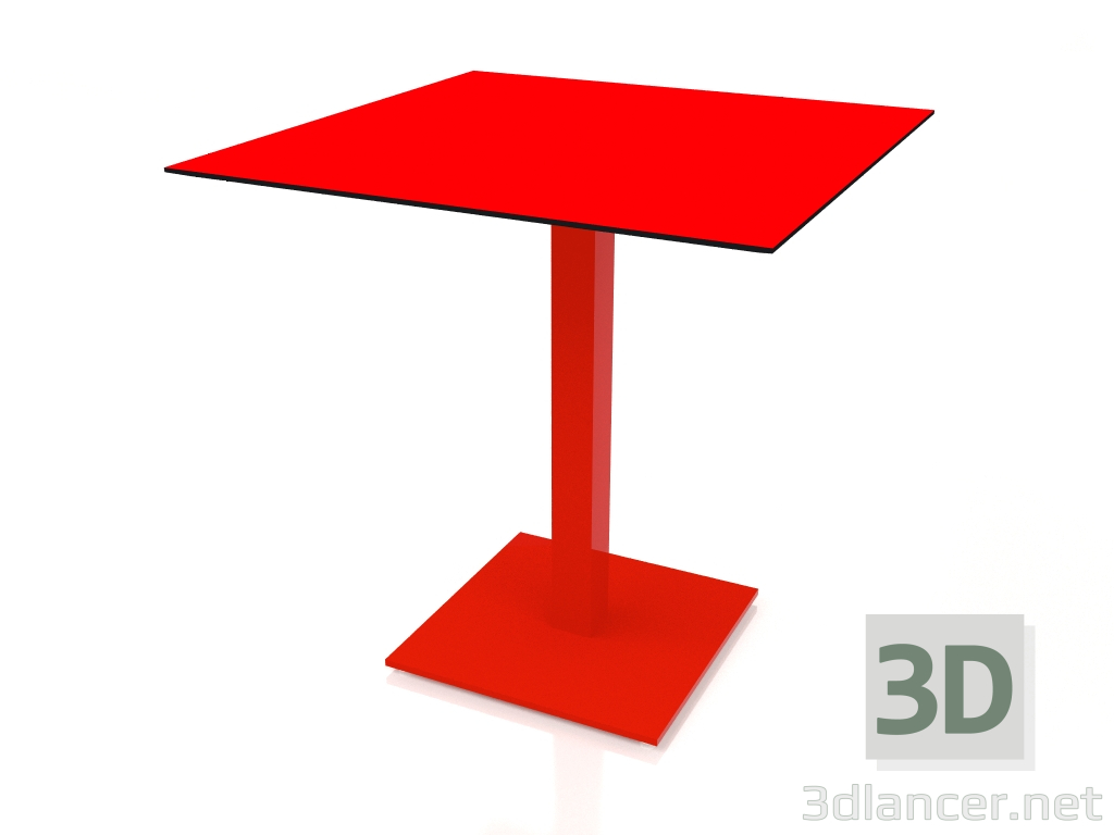 modèle 3D Table à manger sur pied colonne 70x70 (Rouge) - preview