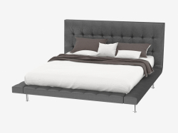 Double bed with leather trim Star
