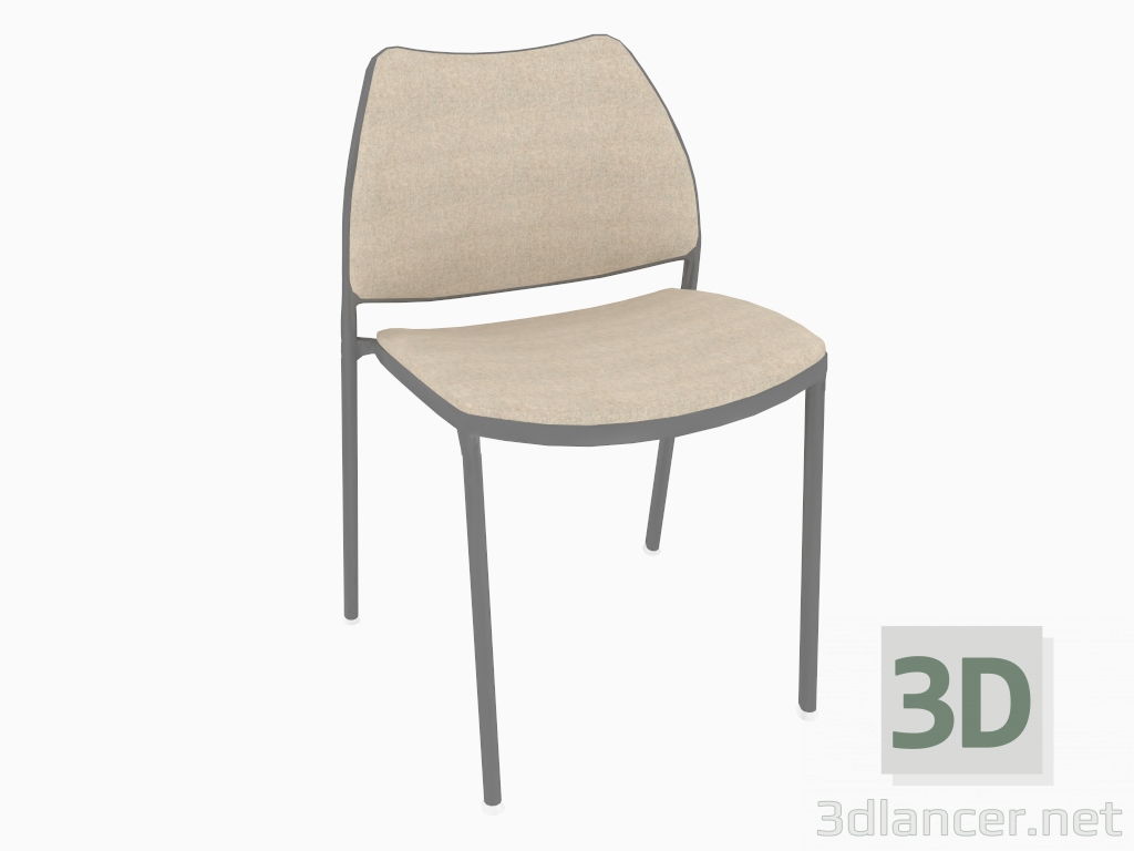 3D modeli Siyah çerçeve ile ofis koltuğu - önizleme