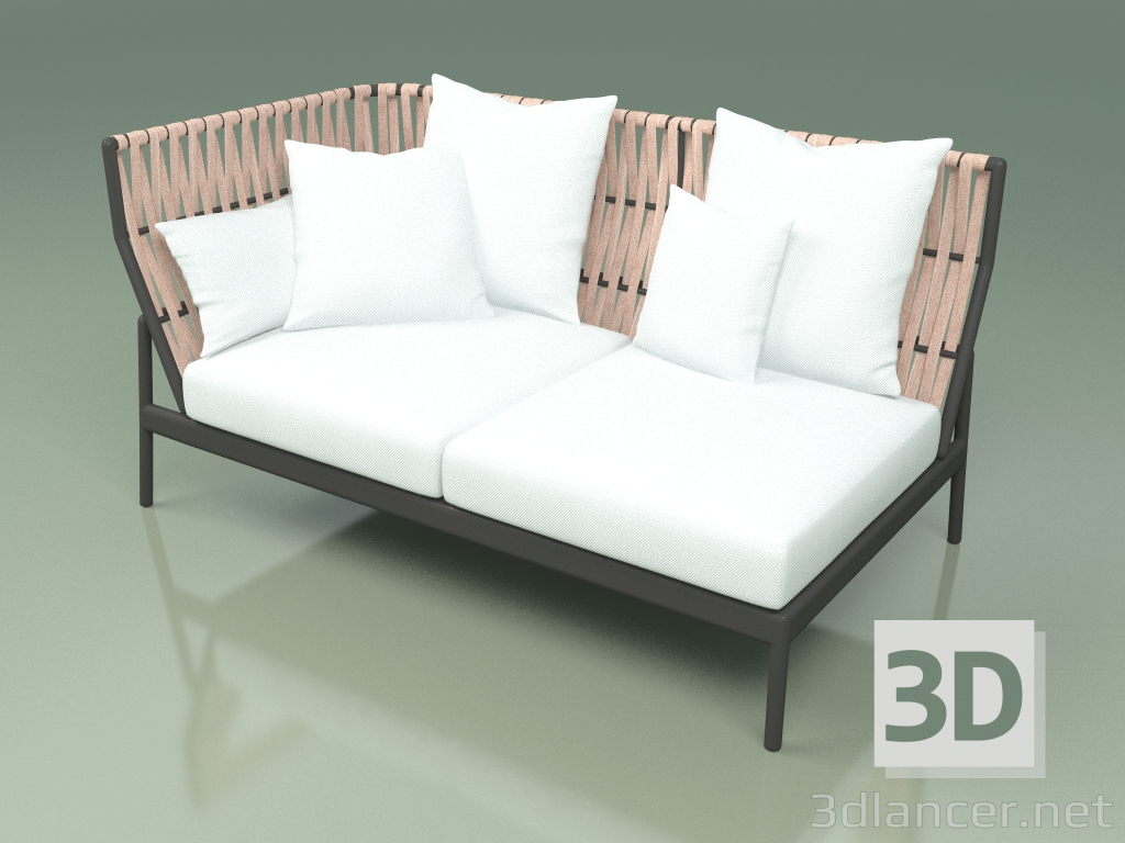 modello 3D Modulo divano destro 104 (Rosone per cintura) - anteprima