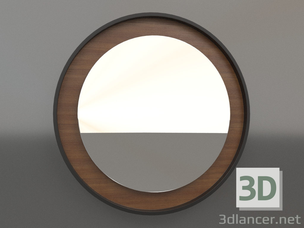 modèle 3D Miroir ZL 19 (D=568, bois brun clair, noir) - preview