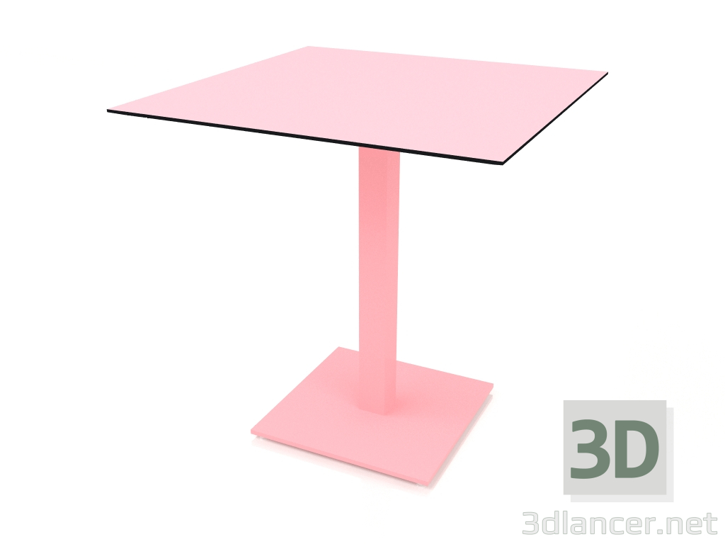 modello 3D Tavolo da pranzo su gamba a colonna 70x70 (Rosa) - anteprima