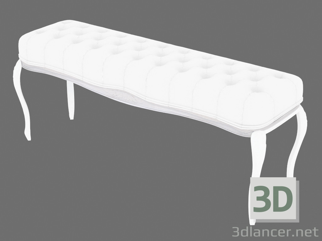 modello 3D Panchina brillante bianco - anteprima