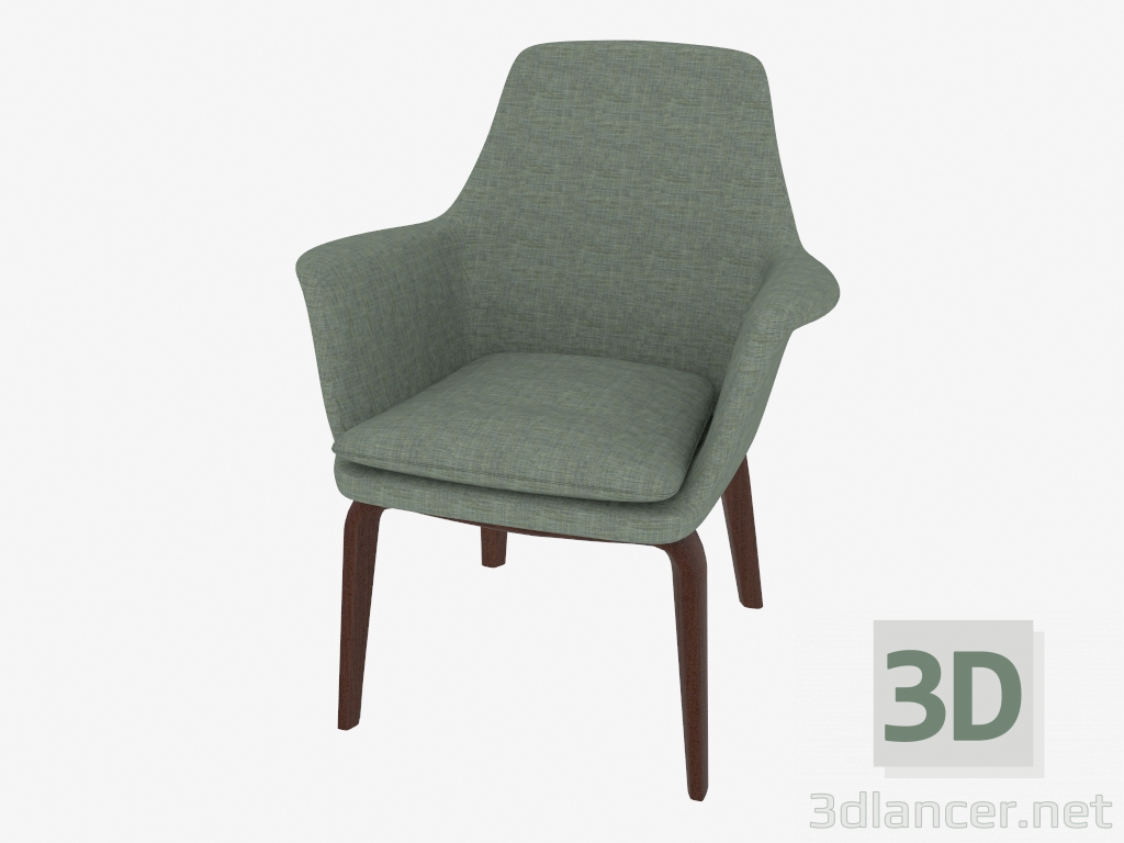 3d model Chair on the wooden basis of York Lounge ...