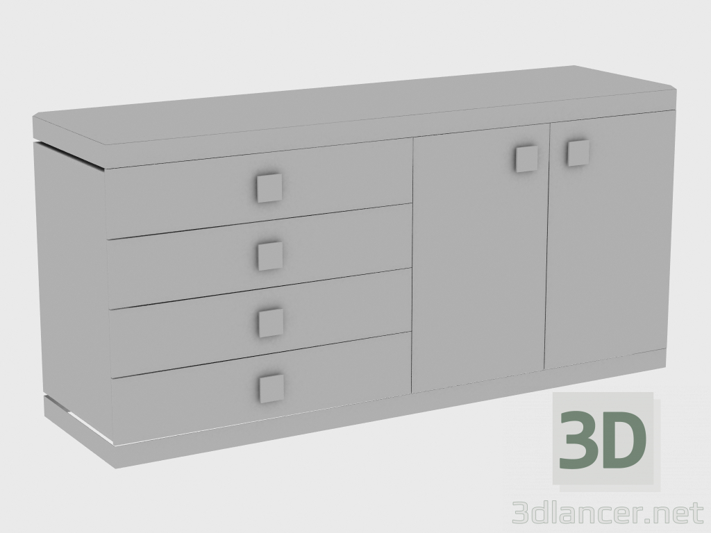 3D modeli Soyunma BAKÜ KABİN AYNA (180x50xH84) - önizleme