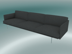 Estrutura para sofá de 3,5 lugares (Hallingdal 166, alumínio polido)
