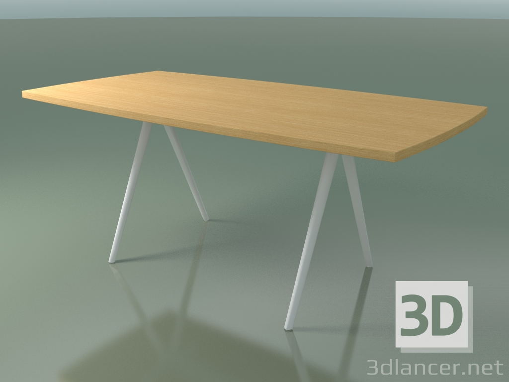 3d модель Стол со столешницей в форме мыла 5432 (H 74 - 90x180 cm, ножки 180 °, veneered L22 natural oak, V12) – превью