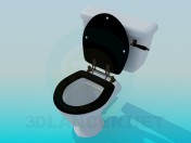 Toilet bowl with black lid
