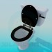 3d model Toilet bowl with black lid - preview