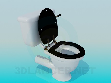 3d model Toilet bowl with black lid - preview 3d model Toilet bowl with black lid - preview