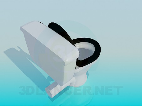 3d model Toilet bowl with black lid - preview 3d model Toilet bowl with black lid - preview