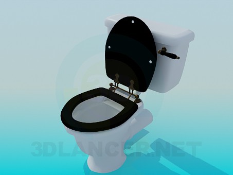 3d model Toilet bowl with black lid - preview 3d model Toilet bowl with black lid - preview