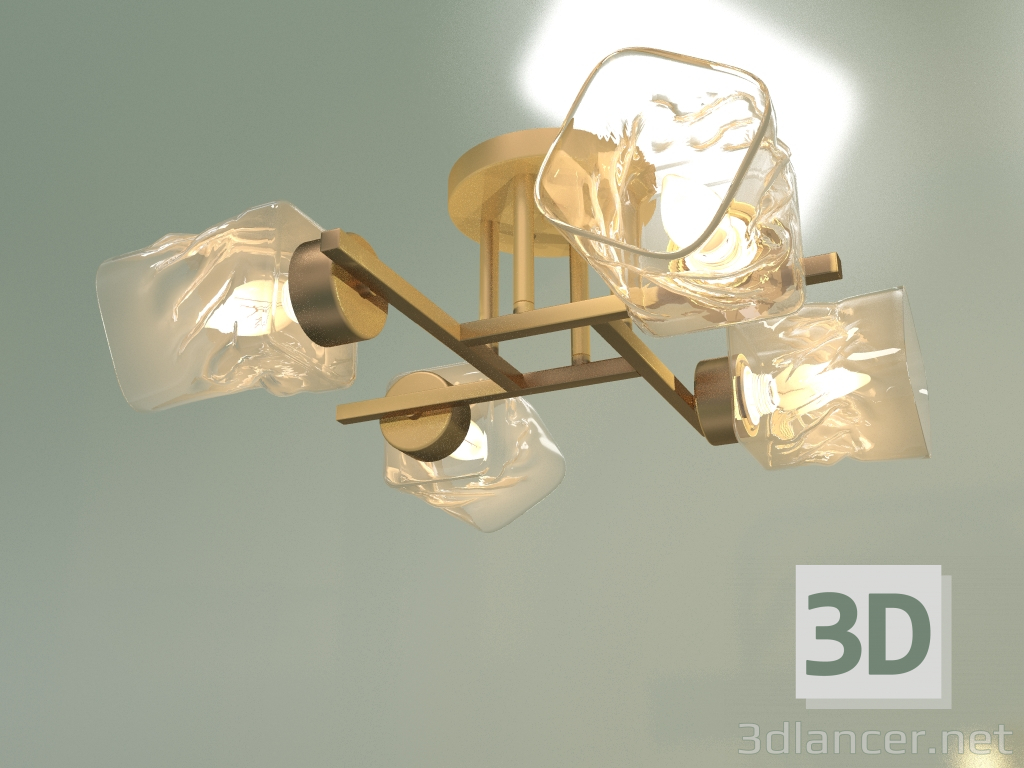 modello 3D Lampadario a soffitto Hilari 30165-4 (oro perla) - anteprima