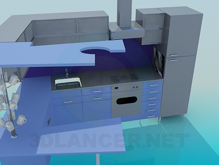 3d модель Кухонный гарнитур – превью 3d модель Кухонный гарнитур – превью