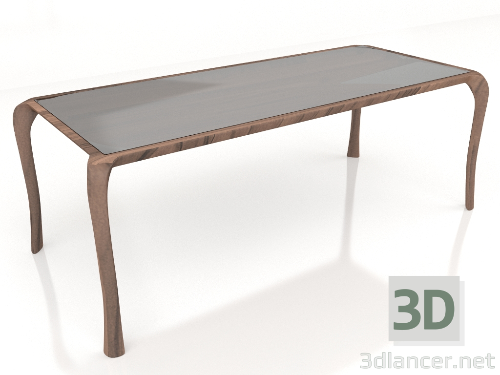 3d модель Стол обеденный Whity rectangular (стекло) 213х96 – превью