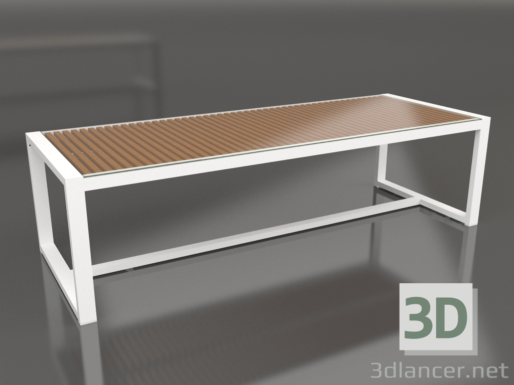 3d model Dining table with glass top 268 (White) - preview