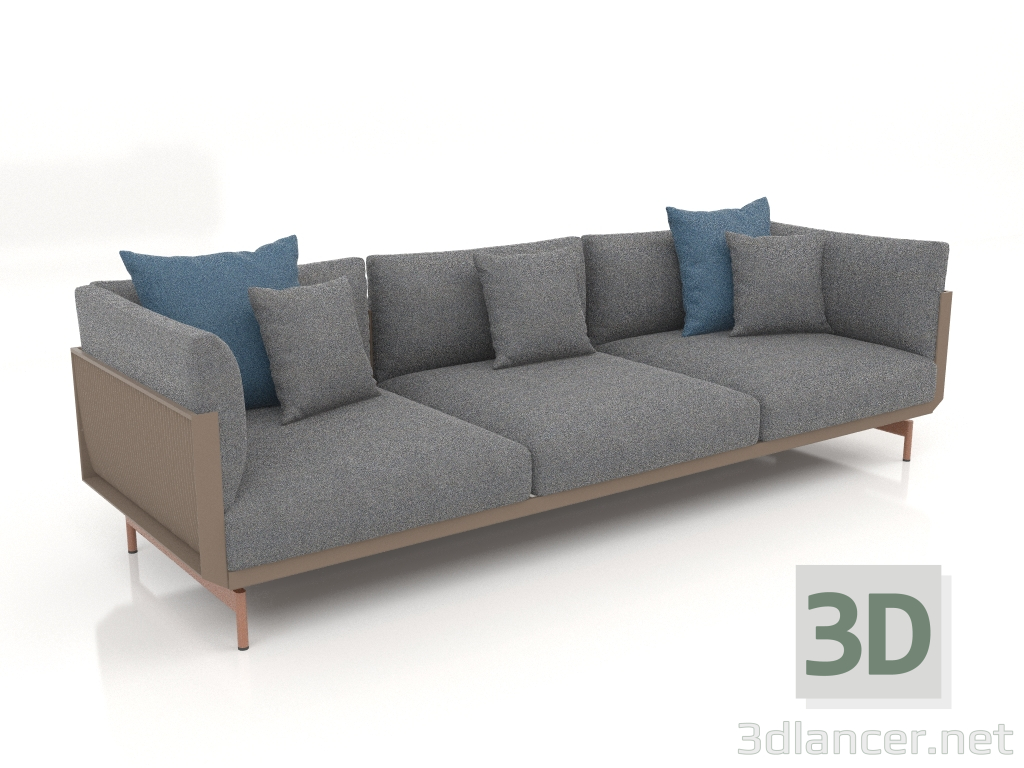 3 डी मॉडल 3-सीटर सोफा (कांस्य) - पूर्वावलोकन