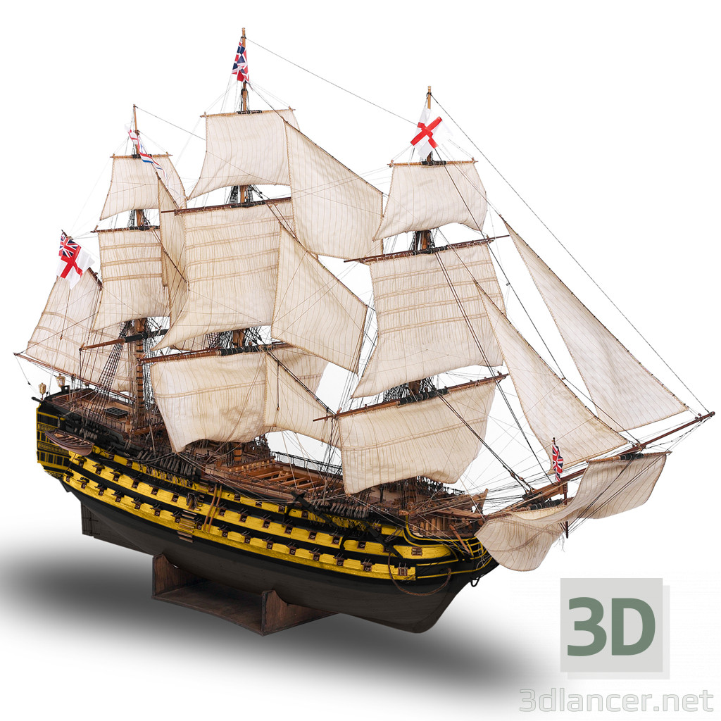 modello 3D barca a vela - anteprima