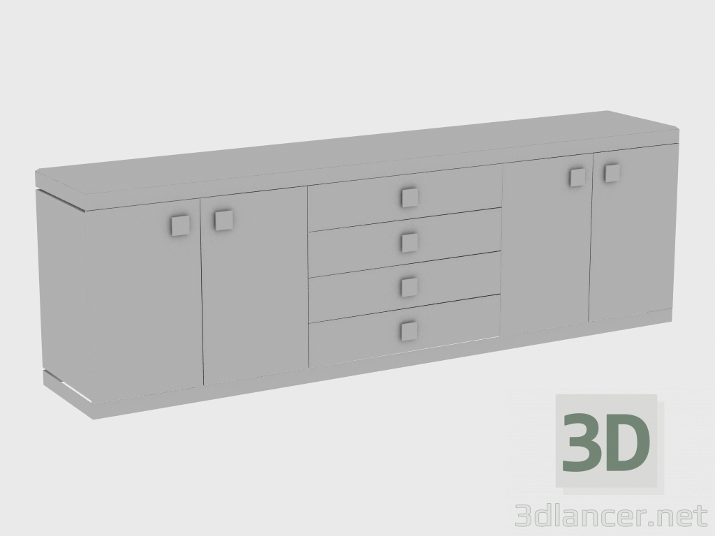 3D Modell Schließfach BAKU CABINET SPIEGEL (270x50xH84) - Vorschau