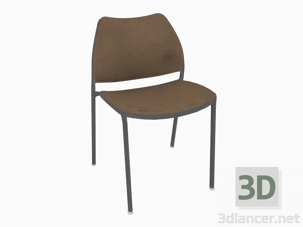 modello 3D Sedia da ufficio con telaio cromato (B) - anteprima