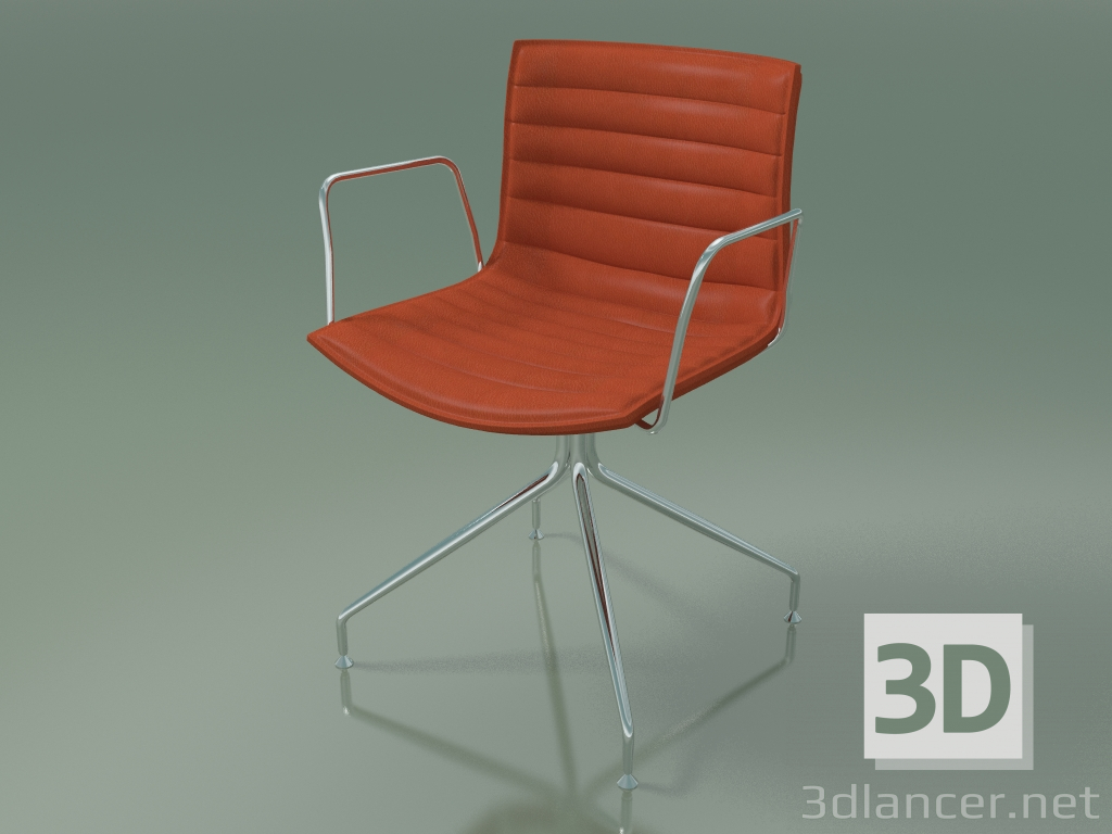 modèle 3D Chaise 0314 (pivotante, avec accoudoirs, avec revêtement amovible à rayures, cuir) - preview