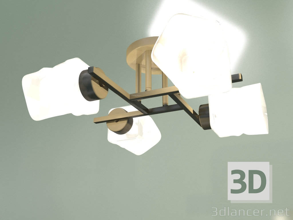 modèle 3D Lustre de plafond Hilari 30165-4 (perle noire) - preview