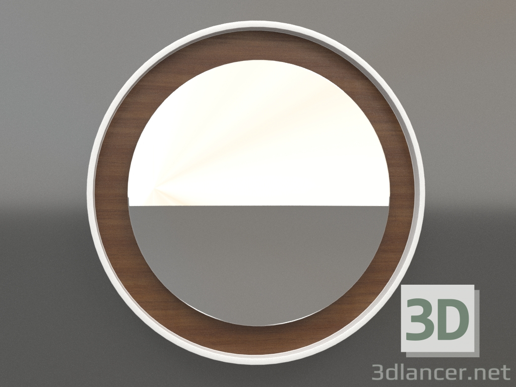 3d модель Дзеркало ZL 19 (D=568, wood brown light, white) – превью