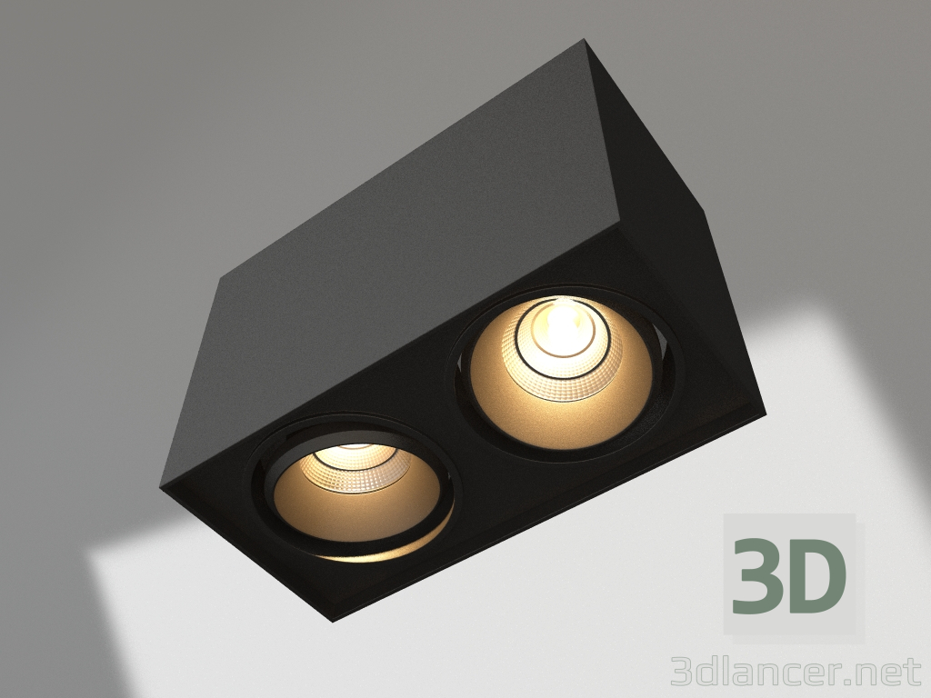 3D Modell Lampe SP-CUBUS-S100x200-2x11W Warm3000 (BK, 40 Grad, 230V) - Vorschau