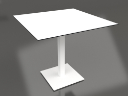 Table à manger sur pied colonne 80x80 (Blanc)
