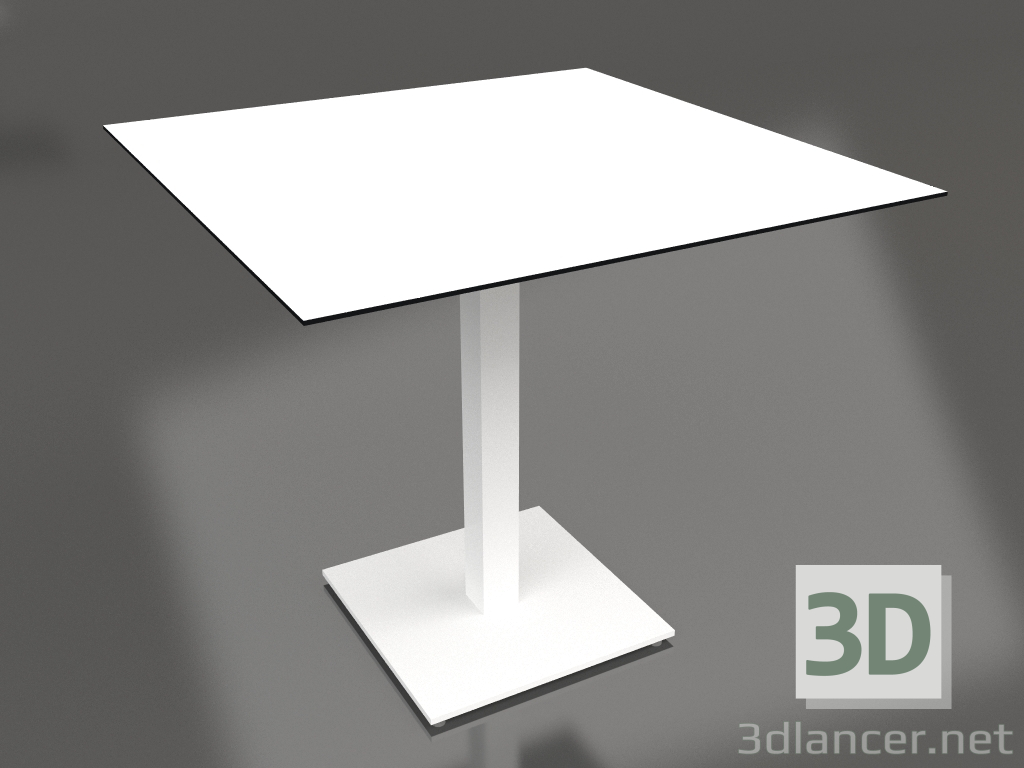 modèle 3D Table à manger sur pied colonne 80x80 (Blanc) - preview