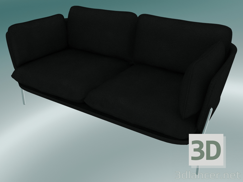3d model Sofa Cloud (LN2, 84x168 H 75cm, Chromed legs, Leather - Black Silk) - preview