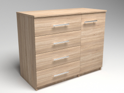 Particleboard chest with door