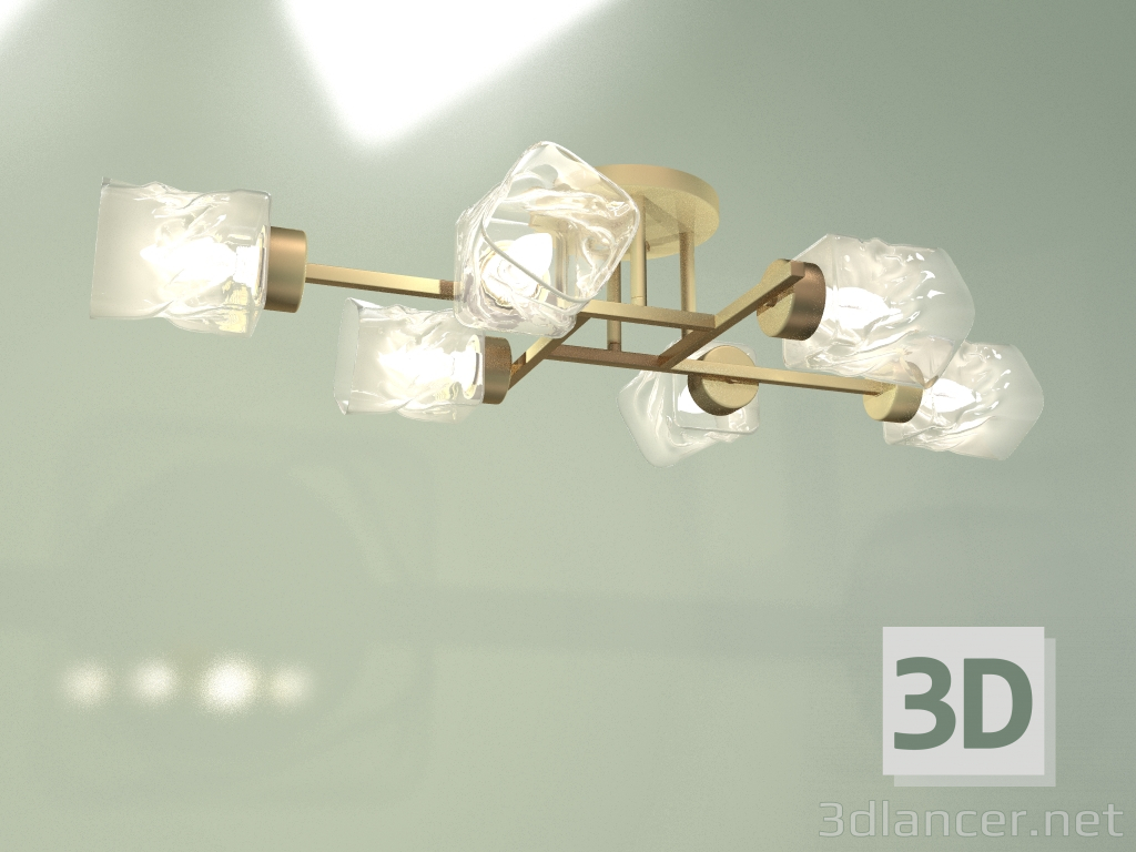3D modeli Tavan avize Hilari 30165-6 (inci altın) - önizleme