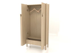 Wardrobe with long handles W 01 (open, 800x300x1600, wood white)