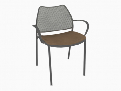 Chaise de bureau avec structure chromée (avec accoudoirs) (A)