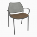 3d model Office chair with chrome frame (with armrests) (A) - preview