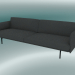 3d model Contorno del sofá triple (Hallingdal 166, negro) - vista previa