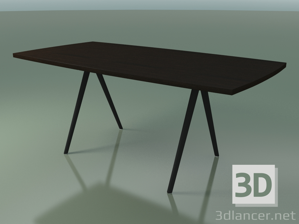 modèle 3D Table en forme de savon 5432 (H 74 - 90x180 cm, pieds 180 °, plaqué L21 wengé, V44) - preview