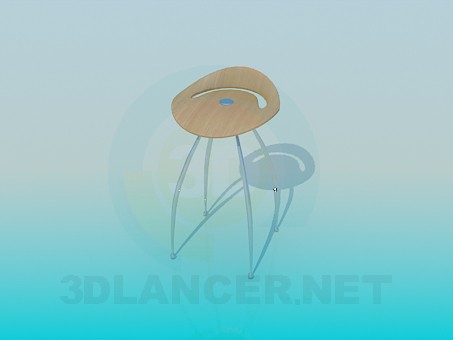 modelo 3D Un taburete con respaldo pequeño - escuchar modelo 3D Un taburete con respaldo pequeño - escuchar