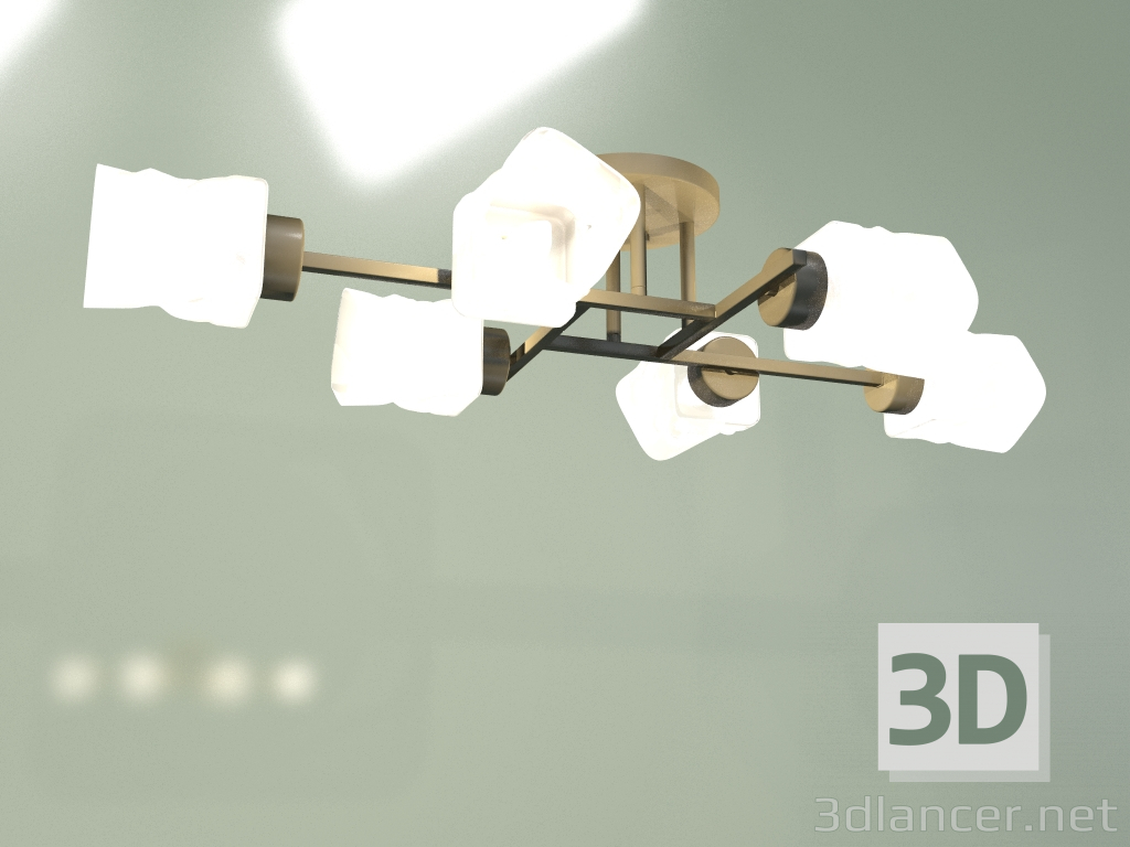 modèle 3D Lustre de plafond Hilari 30165-6 (perle noire) - preview