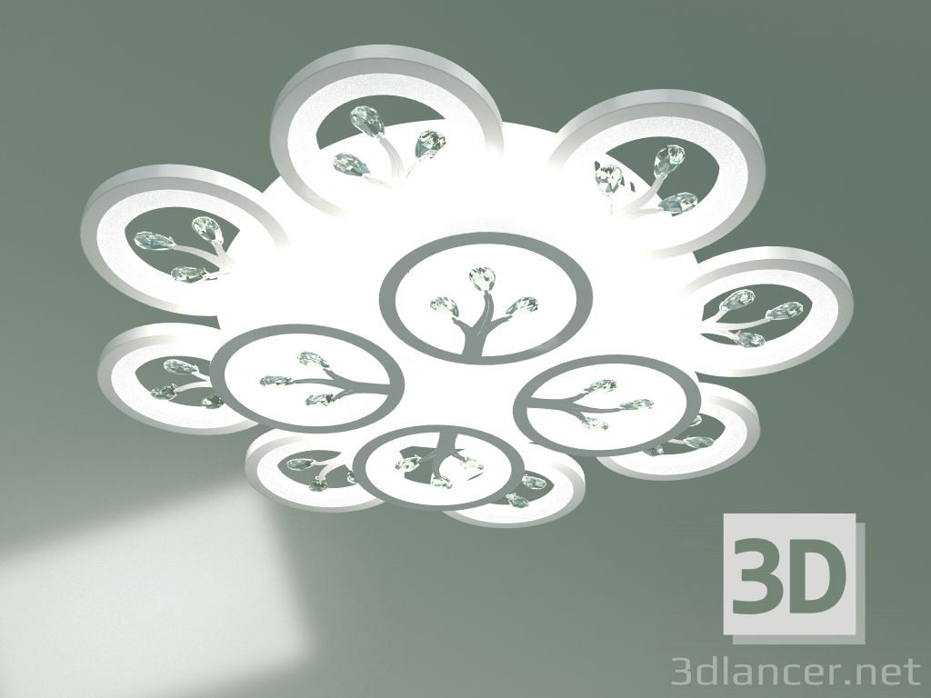 modello 3D Lampadario a LED da soffitto Albero 90142-12 (bianco) - anteprima