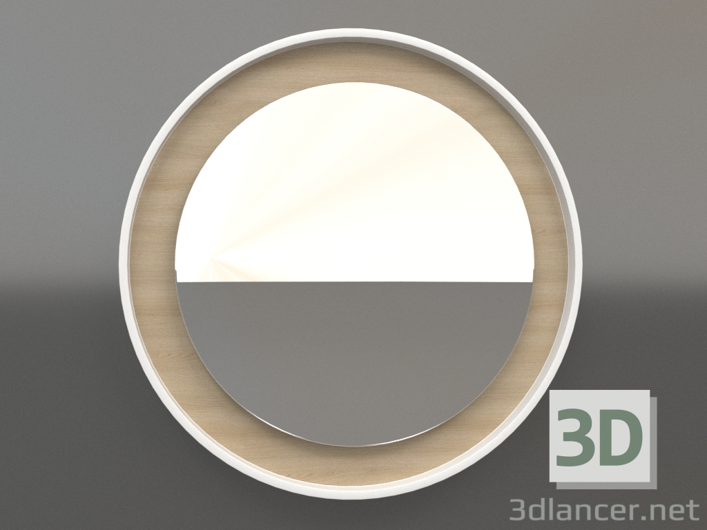 modello 3D Specchio ZL 19 (P=568, legno bianco, bianco) - anteprima