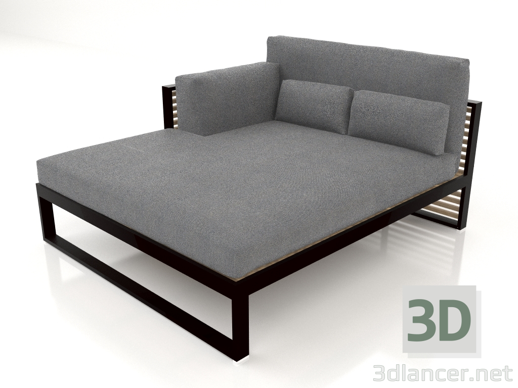 3D modeli XL modüler kanepe, sol bölüm 2, yüksek arkalık (Siyah) - önizleme