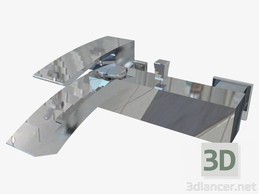 3D Modell Wand-Wannenbatterie ohne Vigo Duschgarnitur (BDW 010M) - Vorschau