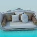 3D Modell Sofa mit barocken Elementen - Vorschau